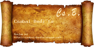Csabai Beáta névjegykártya