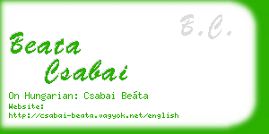 beata csabai business card