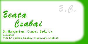 beata csabai business card